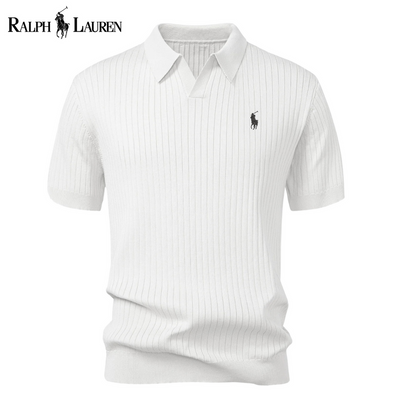 Polo RL™ en maille à col en V avec rayures