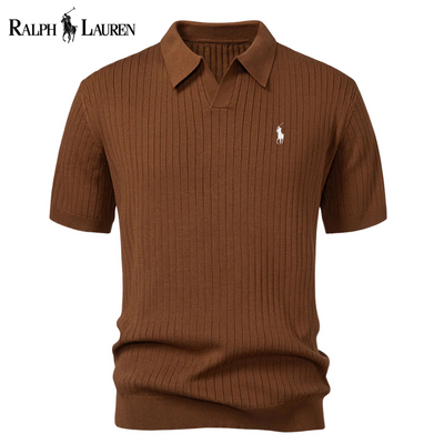 Polo RL™ en maille à col en V avec rayures