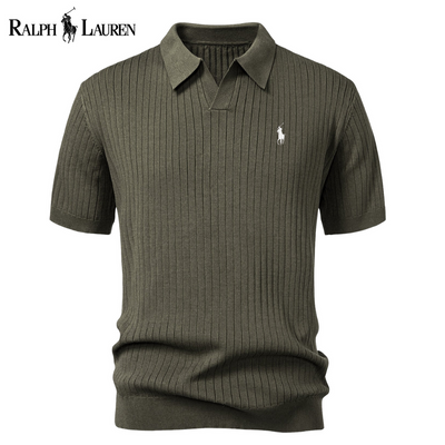 Polo RL™ en maille à col en V avec rayures